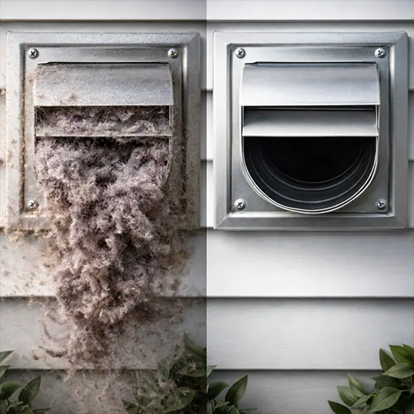 Dryer Vent Cleaning before and after