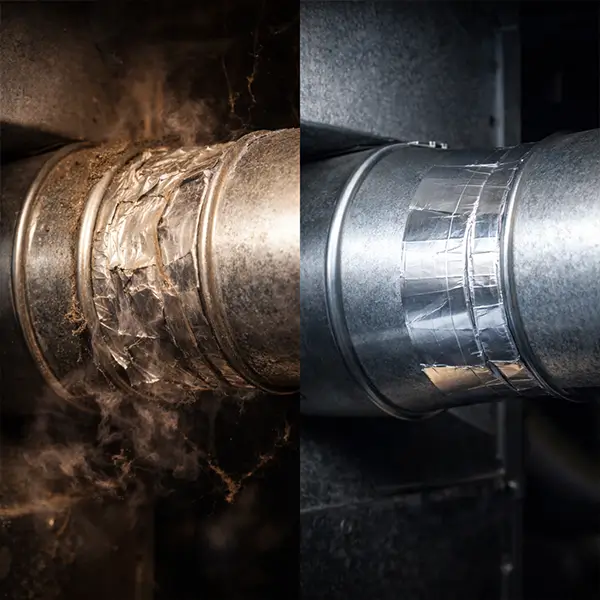 Duct Sealing and Leak Repair before and after