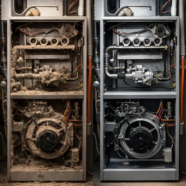 Furnace Cleaning service before and after